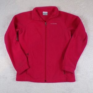 Columbia Fleece Mock Neck Zip Up Sweatshirt Youth/Girl M 14/16 Pink Long Sleeve